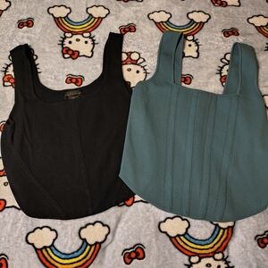 Stylish Black and Teal Women's Tops
